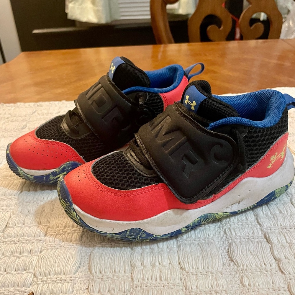 Under Armour Kids' Red and Black Sneakers